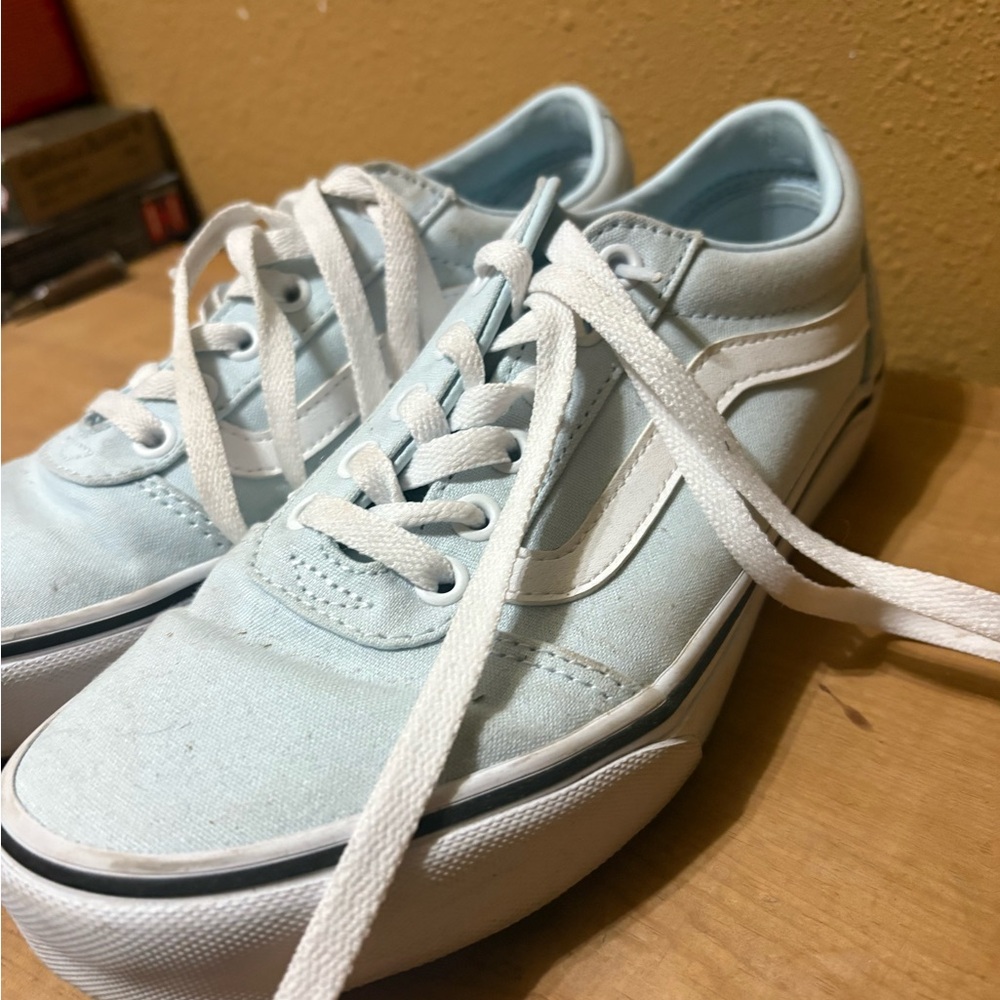 Light Blue Old Skool Vans Size 6 or 7